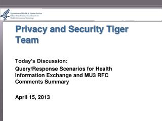 Privacy and Security Tiger Team