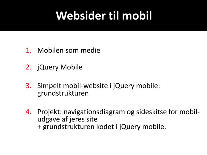 websider til mobil
