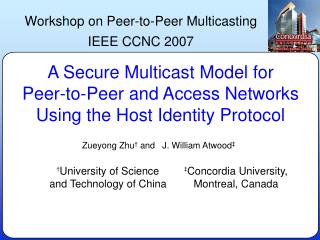 A Secure Multicast Model for Peer-to-Peer and Access Networks Using the Host Identity Protocol