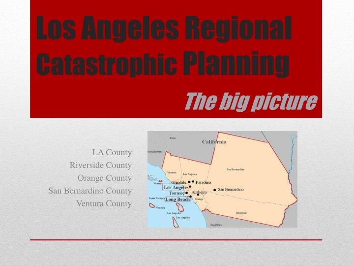 los angeles regional catastrophic planning
