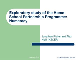Exploratory study of the Home-School Partnership Programme: Numeracy