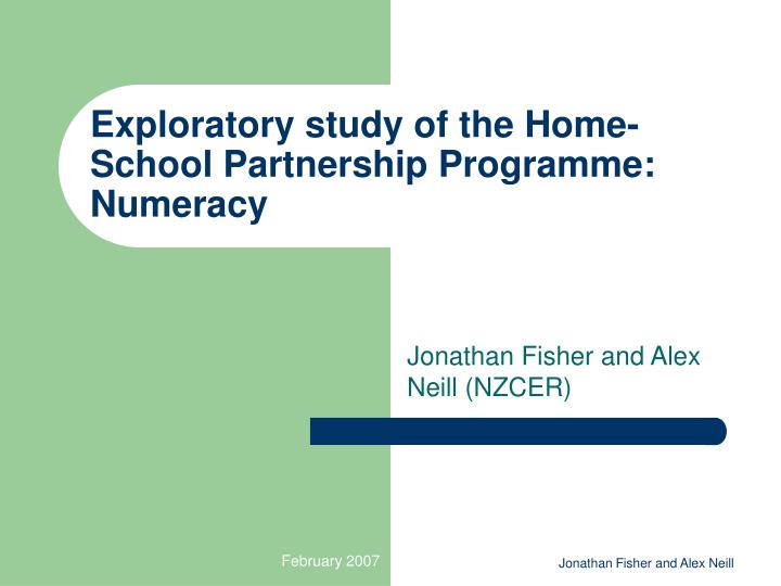 exploratory study of the home school partnership programme numeracy