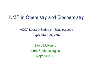 NMR in Chemistry and Biochemistry