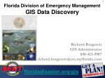 Florida Division of Emergency Management GIS Data Discovery - slide 1