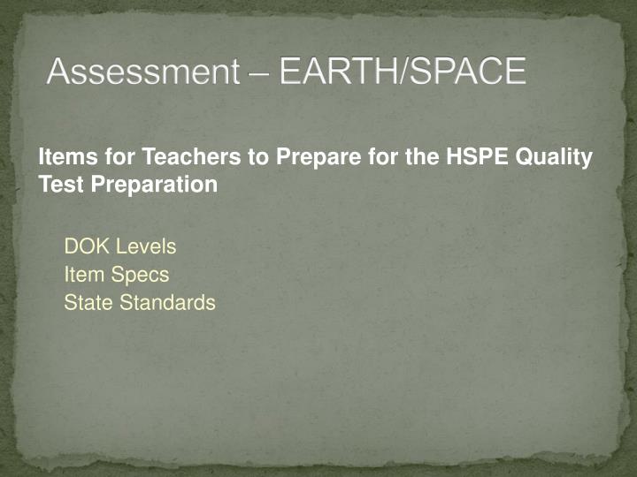 assessment earth space