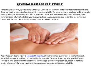 Remedial Massage Healesville