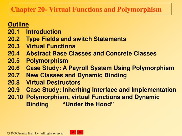 chapter 20 virtual functions and polymorphism