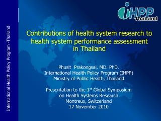 Contributions of health system research to health system performance assessment in Thailand