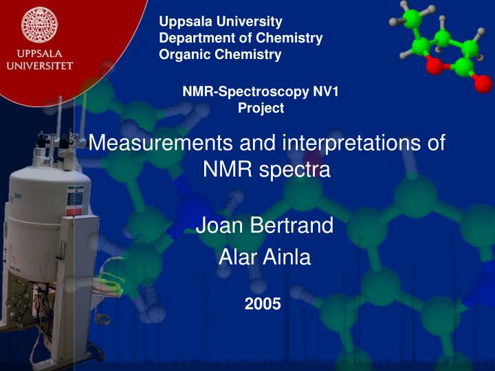 measurements and interpretations of nmr spectra