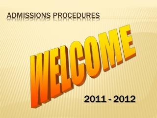 Admissions Procedures