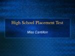 High School Placement Test - slide 1