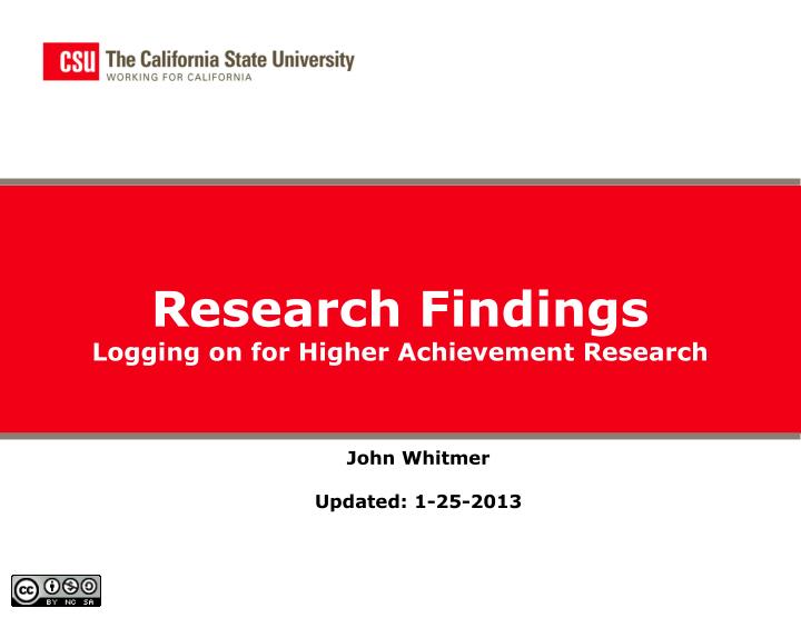 research findings logging on for higher achievement research