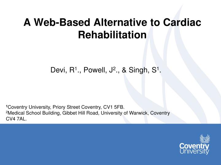 a web based alternative to cardiac rehabilitation