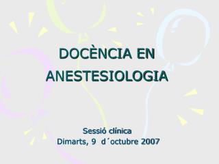 doc ncia en anestesiologia