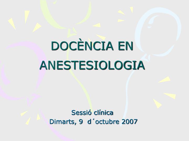 doc ncia en anestesiologia