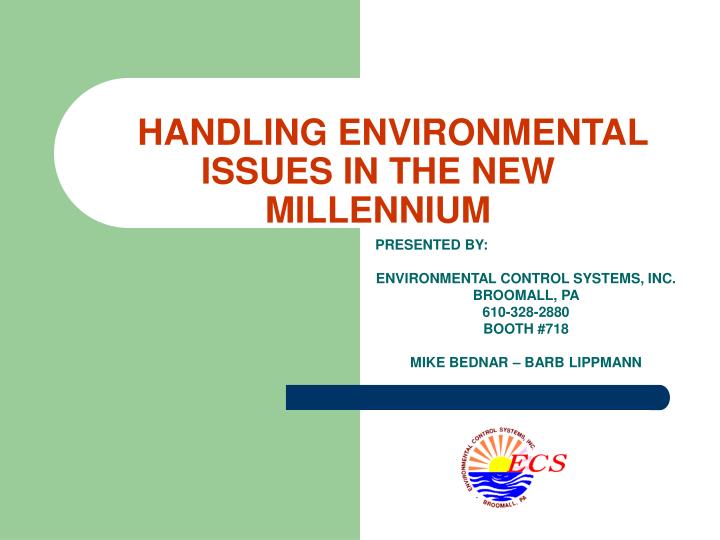 handling environmental issues in the new millennium