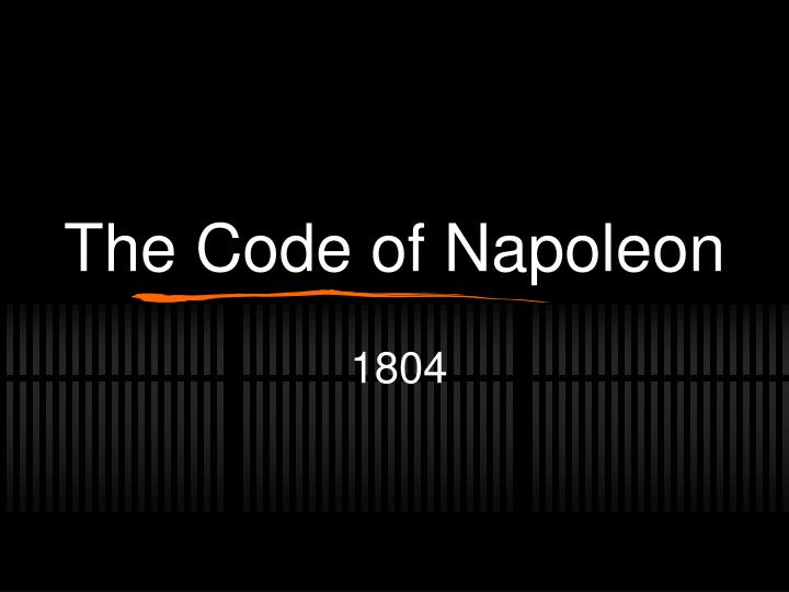 the code of napoleon