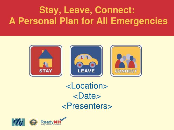 stay leave connect a personal plan for all emergencies