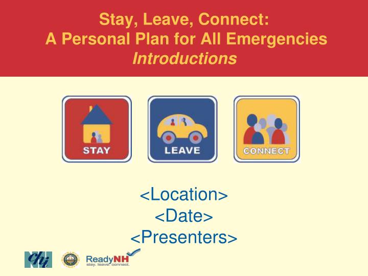 stay leave connect a personal plan for all emergencies introductions