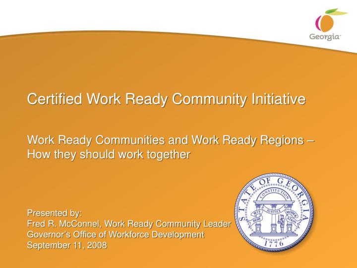 certified work ready community initiative