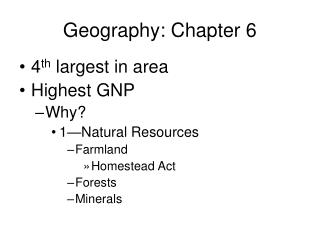 Geography: Chapter 6
