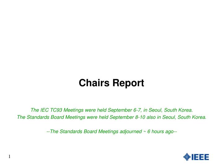 chairs report