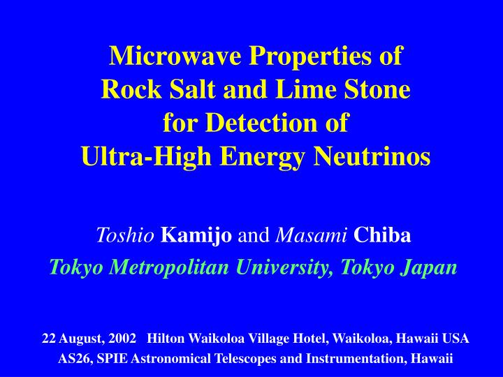 microwave properties of rock salt and lime stone for detection of ultra high energy neutrinos