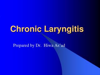 Chronic Laryngitis