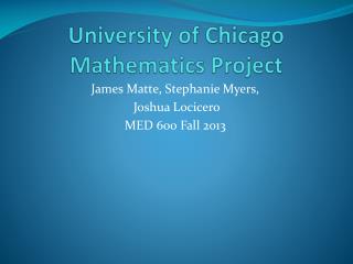 University of Chicago Mathematics Project