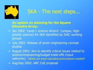 SKA - The next steps...
