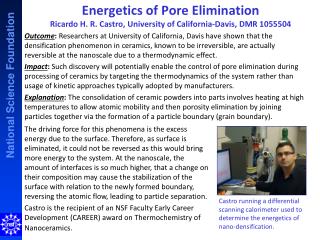 Energetics of Pore Elimination Ricardo H. R. Castro, University of California-Davis, DMR 1055504