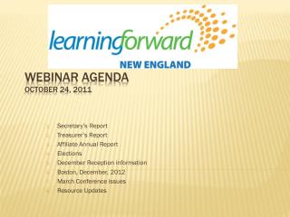 WEBINAR AGENDA October 24, 2011