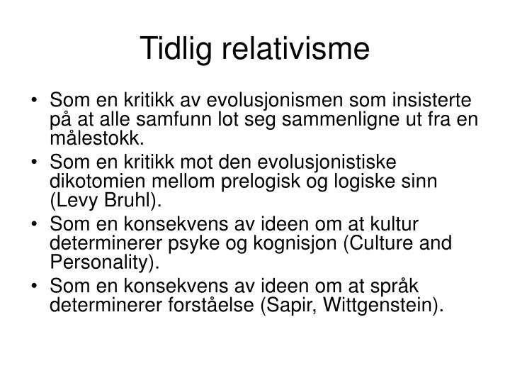 tidlig relativisme