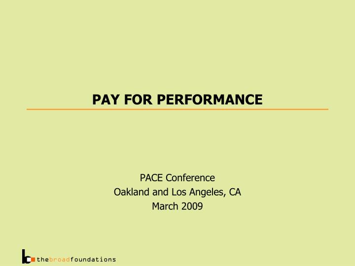 pay for performance