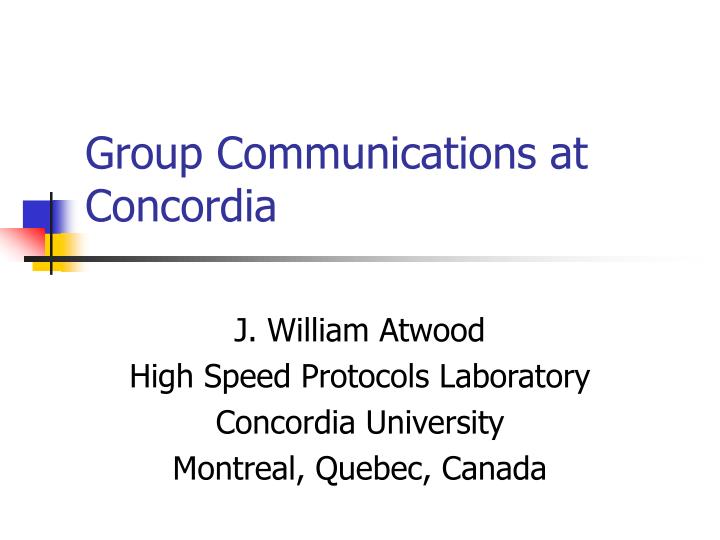 group communications at concordia