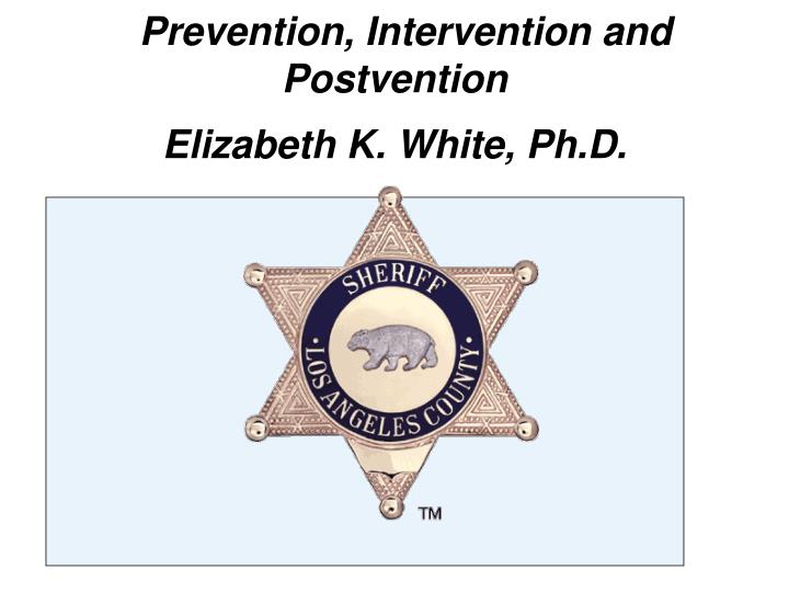law enforcement suicide prevention intervention and postvention