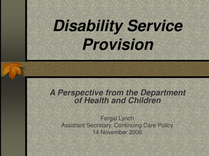 disability service provision