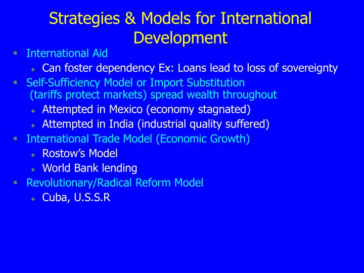 strategies models for international development
