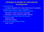 Strategies &amp; Models for International Development - slide 1