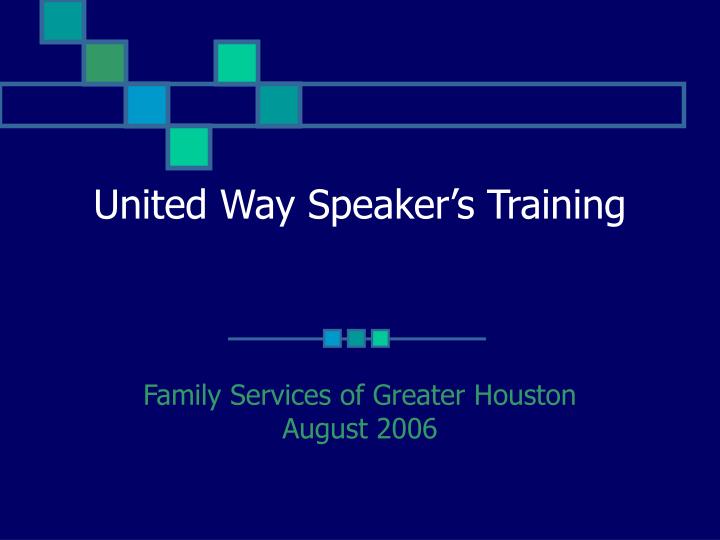united way speaker s training