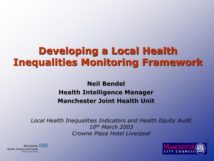 developing a local health inequalities monitoring framework