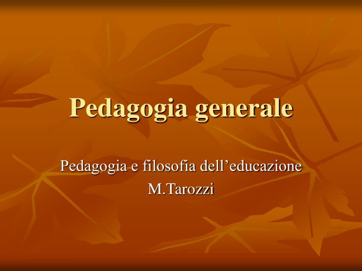 pedagogia generale