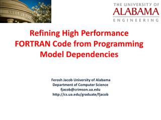 Refining High Performance FORTRAN Code from Programming Model Dependencies
