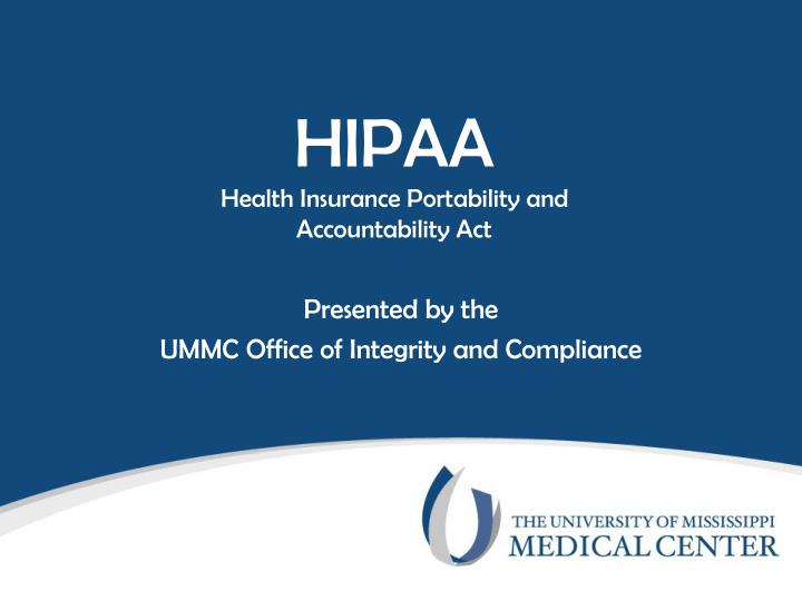 hipaa health insurance portability and accountability act