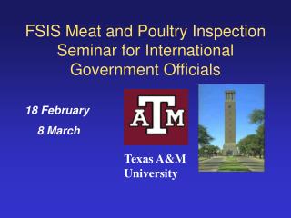 FSIS Meat and Poultry Inspection Seminar for International Government Officials