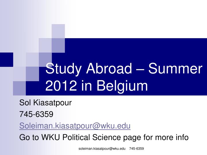 study abroad summer 2012 in belgium