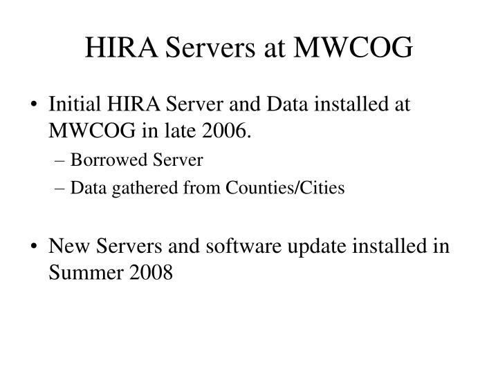 hira servers at mwcog