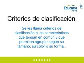 criterios de clasificaci n