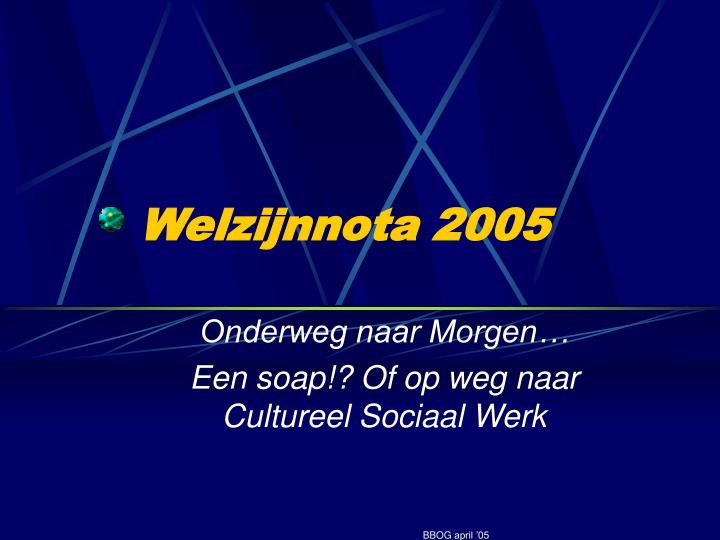 welzijnnota 2005