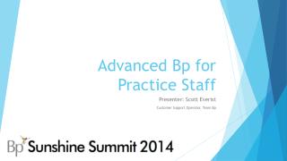 Advanced Bp for Practice Staff